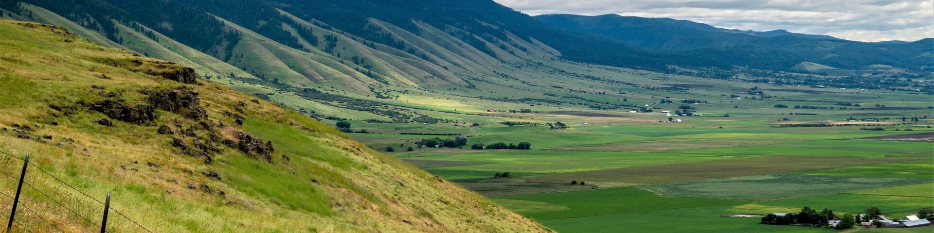 Wallowa Mountains rising above the Grande Ronde Valley in Oregon, USA