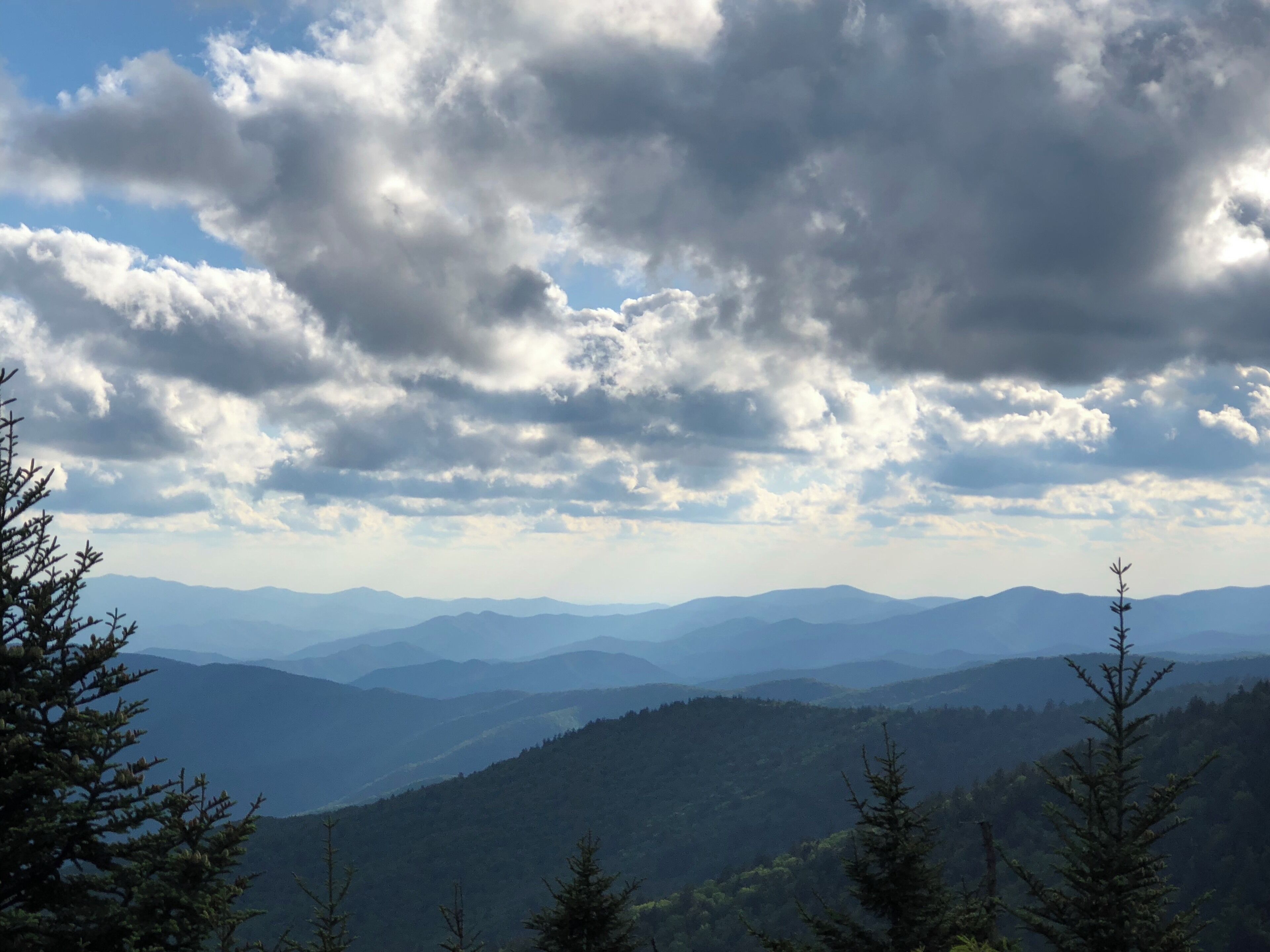 June 2019 Trip to the Smoky Mountains. 
View from Clingmans Dome.