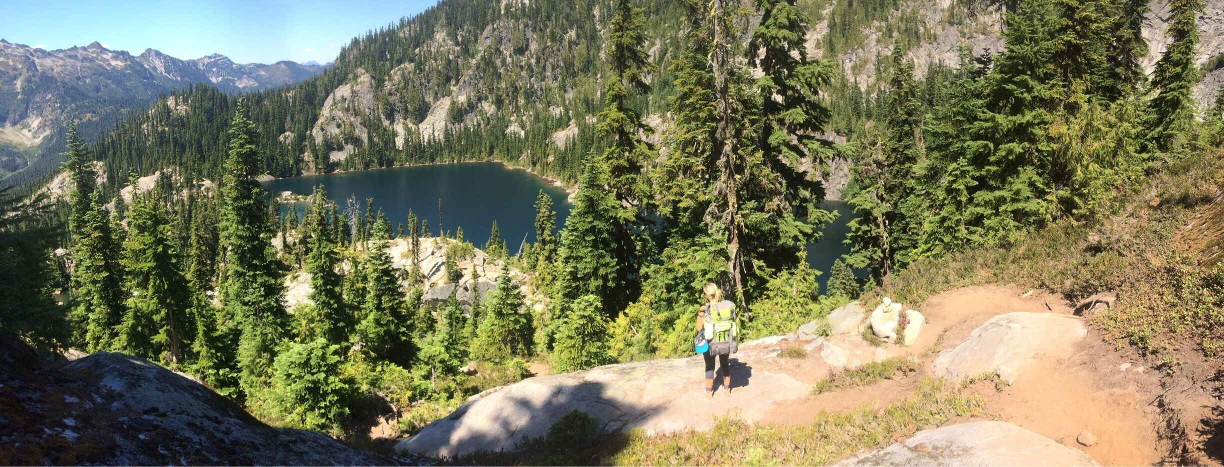 Looking down on Tuck Lake about to push for Robin Lake. Tough hike. Hiking, scrambling, whatever you have to do to get to the top.. It IS beyond worth it! #waterlust 