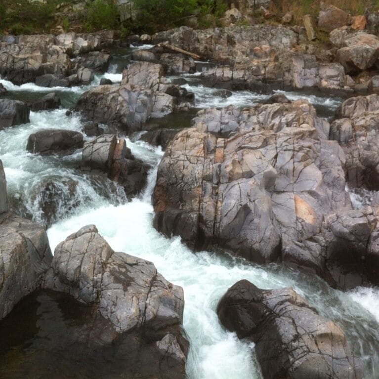 This is Johnson's Shut Ins State Park in Missouri. It's a beautiful spot to see lots of different geological types and a great place for family outings