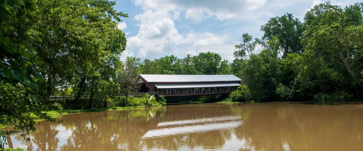 Little Darby Creek Covered Bridge in Madison County, Ohio