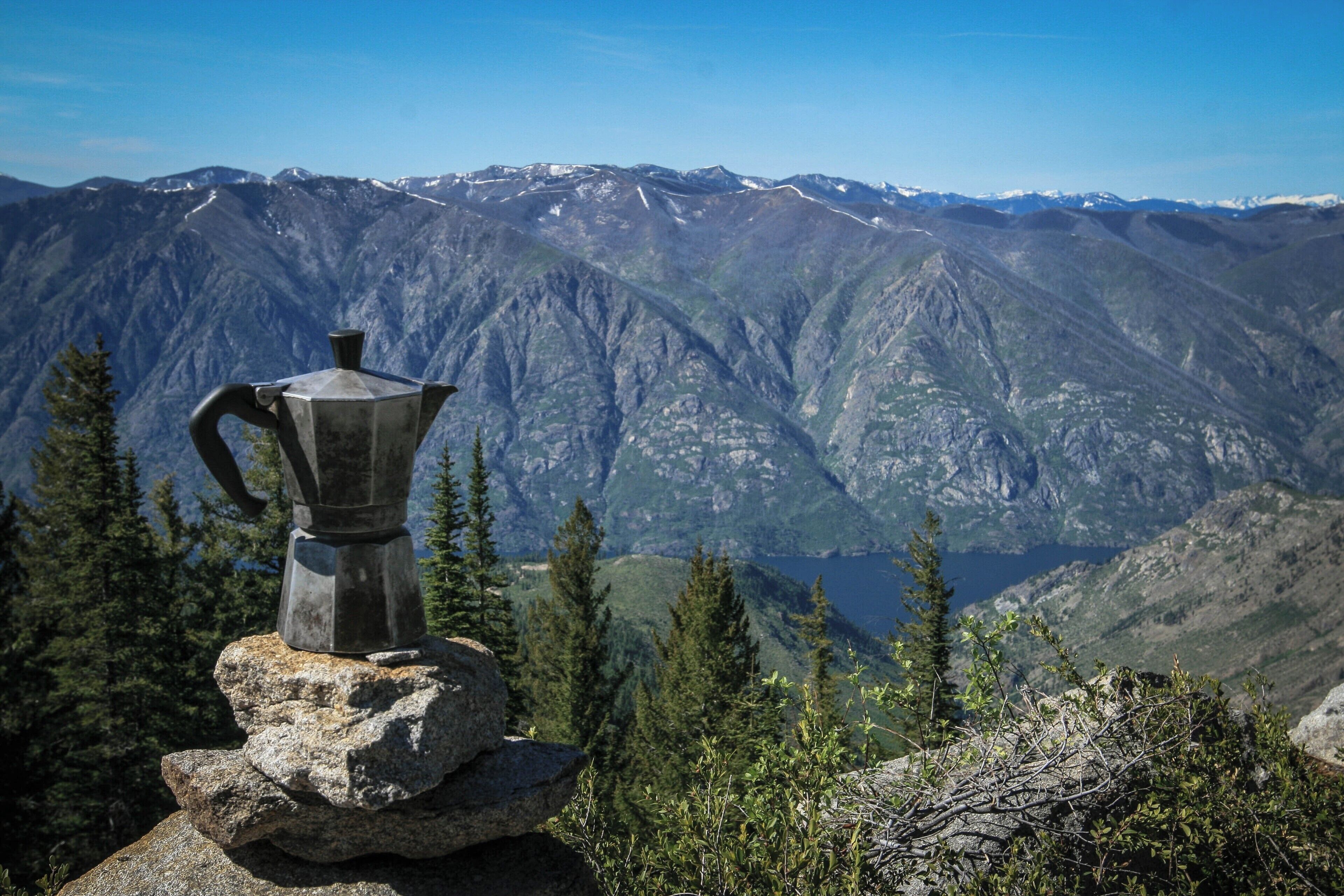 This little Moka Coffee Pot has lasted over 10 years of backpacking/camping fun. It withstands the heat of a campfire and survives being thrown off the side of a mountain. It's such a handy thing to have when you want a cup of coffee to enjoy with a beautiful sunrise at the top of a mountain. #LifeAtExpedia #coffee #campinggear