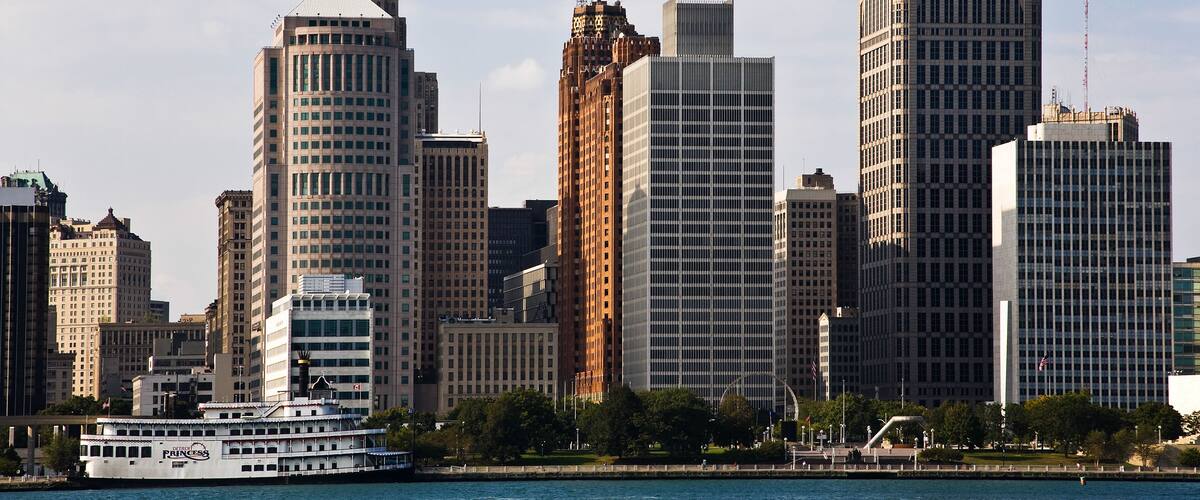 Downtown Detroit Michigan Skyline