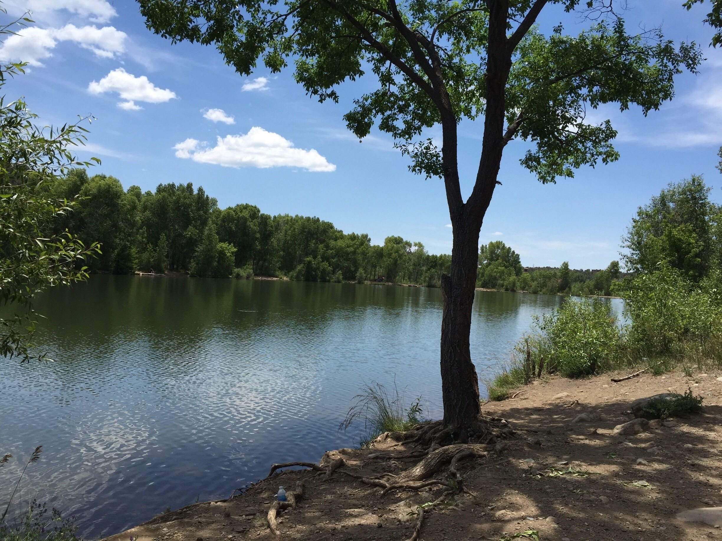 Monastery Lake resides next door to the Benedictine Monastery near Pecos, New Mexico. Used by local fishermen and fed by water diverted from the Pecos River, the lake sports a trail that hugs the perimeter for a lovely shaded walk. 