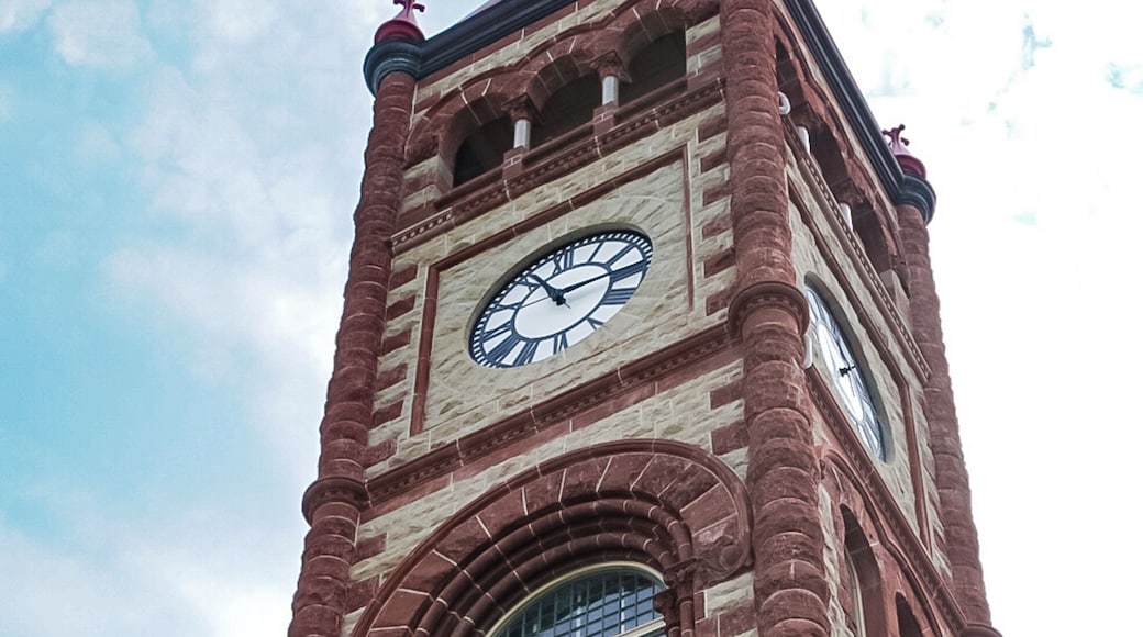 The Historical Landmark of the De Witt County Courthouse in Cuero, Texas along the Independence Trail