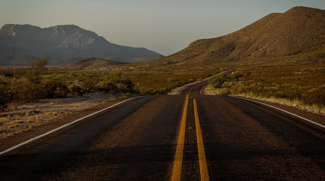 Road to nowhere in Culberson County, Texas.
