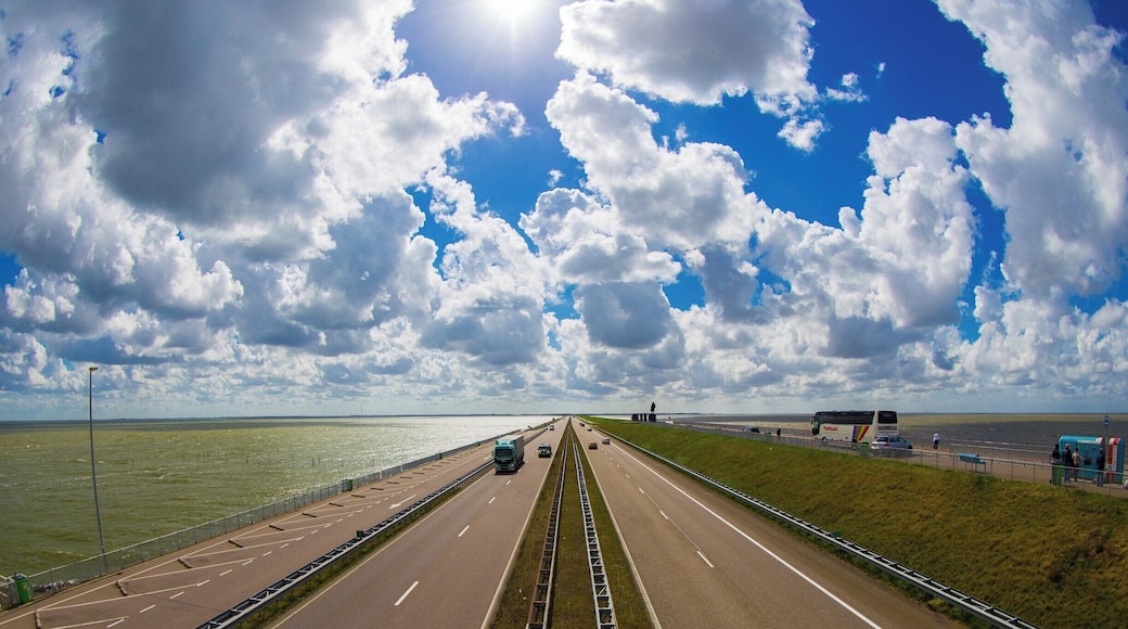 We traveled across Afsluitdijk while touring in the Netherlands. It was truly impressive to see how the small nation has kept the sea at bay (no pun intended). At this stop near the middle of the structure, there is some history that explains how each stone was installed by hand, along with a great many other impressive metrics. Worth the trip.