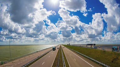 We traveled across Afsluitdijk while touring in the Netherlands. It was truly impressive to see how the small nation has kept the sea at bay (no pun intended). At this stop near the middle of the structure, there is some history that explains how each stone was installed by hand, along with a great many other impressive metrics. Worth the trip.