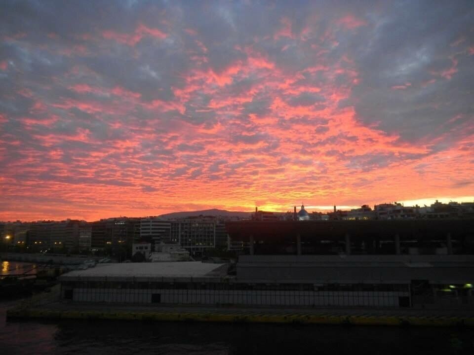 Fiery sunrise 🌅 Piraeus, Greece 🇬🇷 