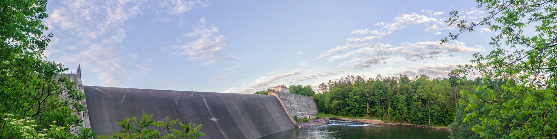Wide 16:9 Aspect Ratio View of the Delta Dam State in Rome, New York known as Black River