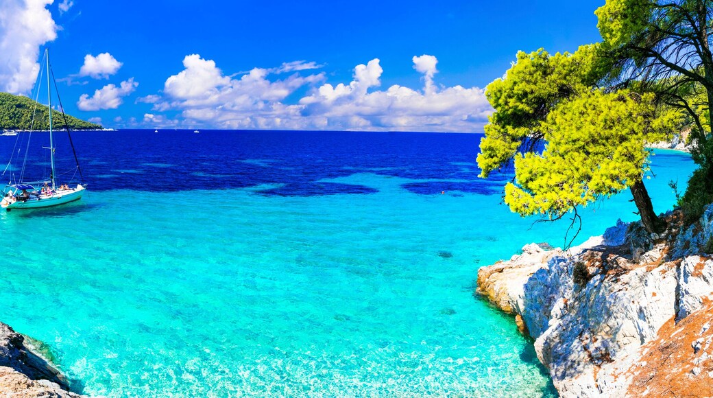 Best beaches of Skopelos island - beautiful Limnonari with amazing bay. Sporades islands of Greece