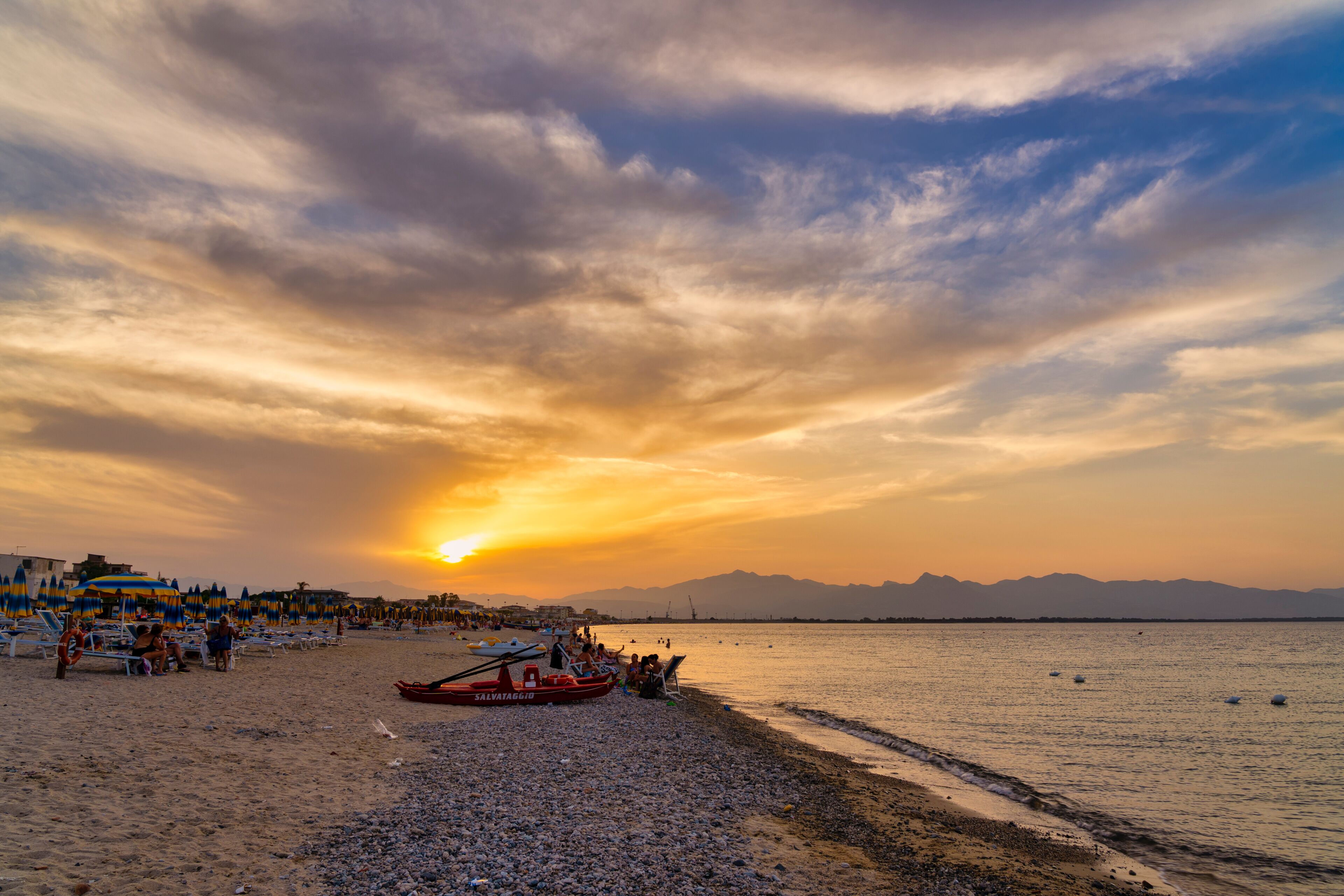 The beach of Schiavonea, Calabria, Italy