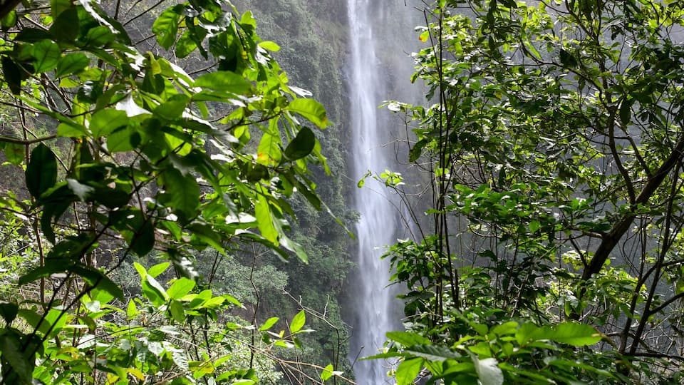 Wli Waterfalls in the middle of the mountains in Ghana.