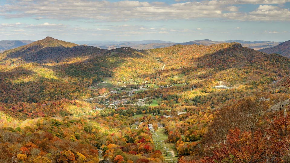 From the top of Sugar Mountain looking at Tyne Castle in Banner Elk North Carolina Blue Ridge Mountains
