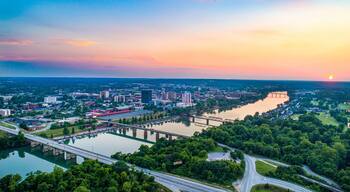 Augusta, Georgia, USA Skyline Aerial and Savannah River