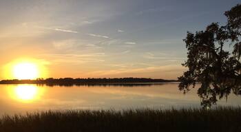 Sunset looking across the Moon River from Skidaway Island on the Georgia coast.