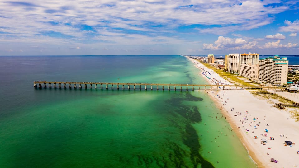 The Navarre Beach Pier in the Florida Panhandle.