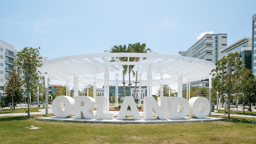Lake Dot which includes signage and a garden