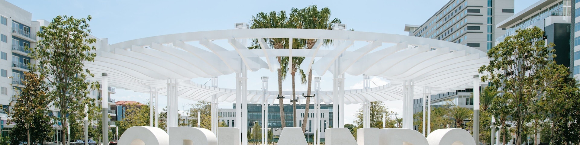 Lake Dot which includes signage and a garden