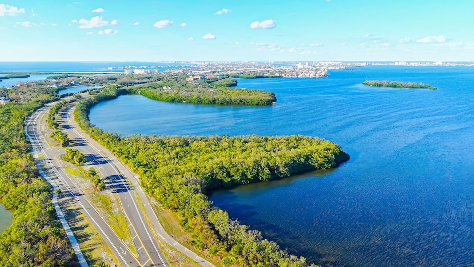 Fort De Soto Park in St Petersburg Clearwater Florida - aerial view