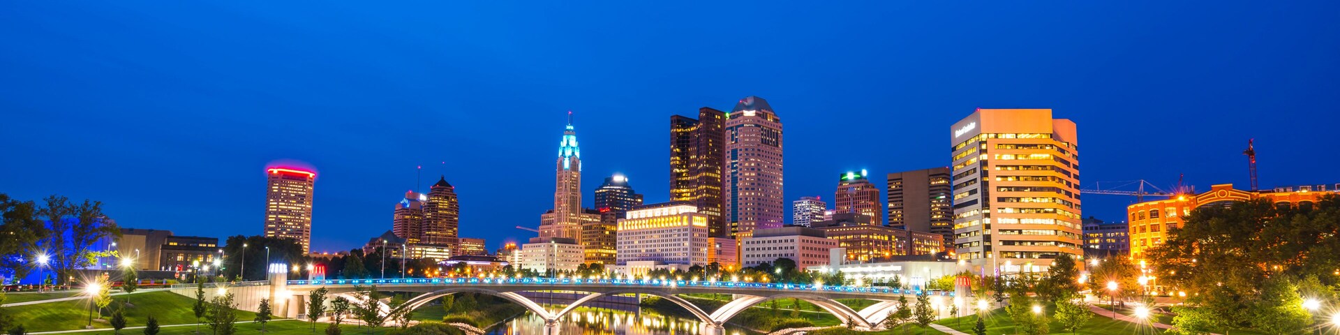 columbus,ohio,usa. 9-11-17: beautiful columbus skyline at night