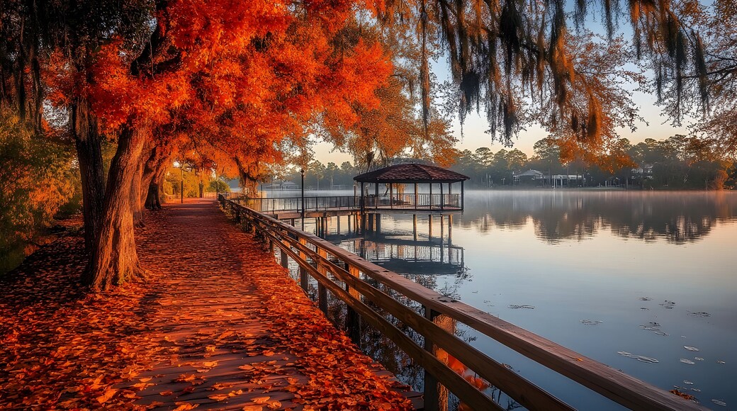 Beautiful morning on Lale Tohopekaliga in Kissimmee, Florida during fall, Florida, Kissimmee, lake, autumn