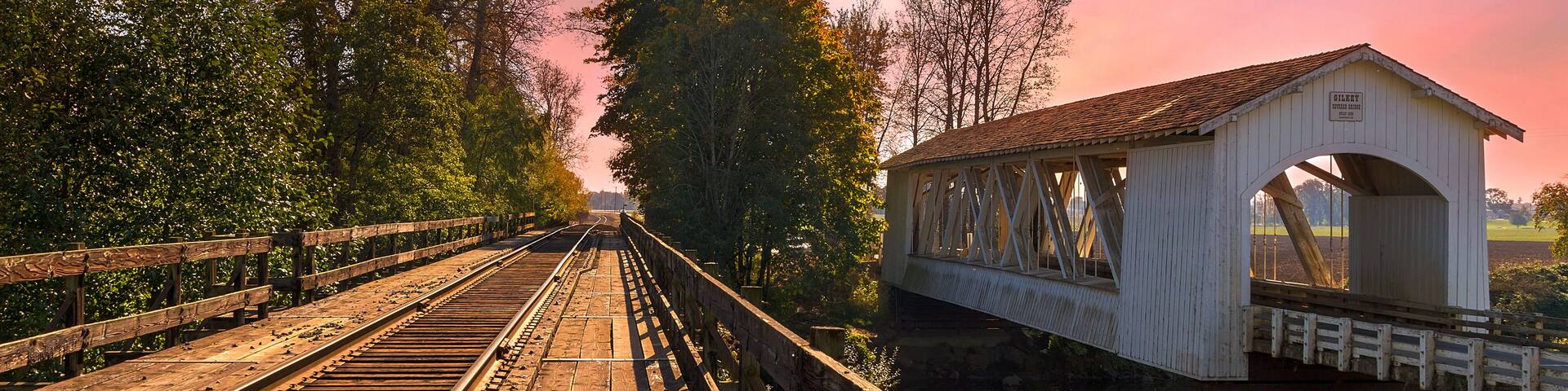 Gilkey Covered Bridge over Thomas Creek