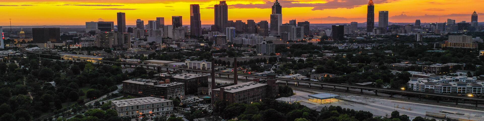 Cabbagetown/Grant Park/Oakland Cemetery Area - Atlanta, GA, Aerial View