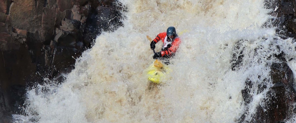 The falls known as "Almost Always" referring to the concept that you almost always need to portage around this area. #Adventure