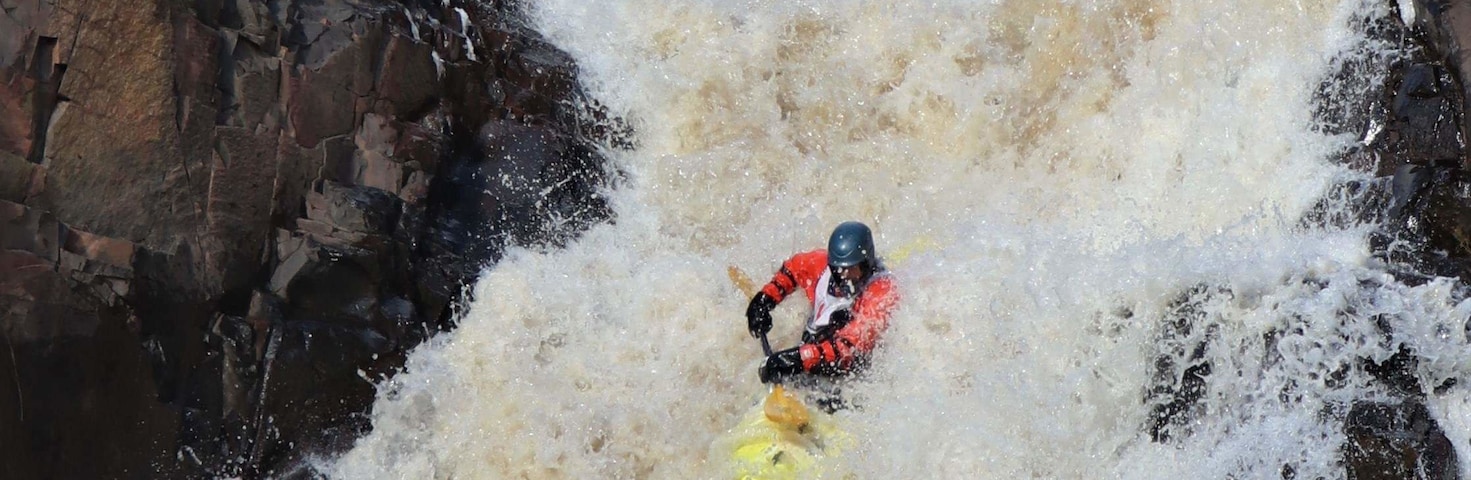 The falls known as "Almost Always" referring to the concept that you almost always need to portage around this area. #Adventure