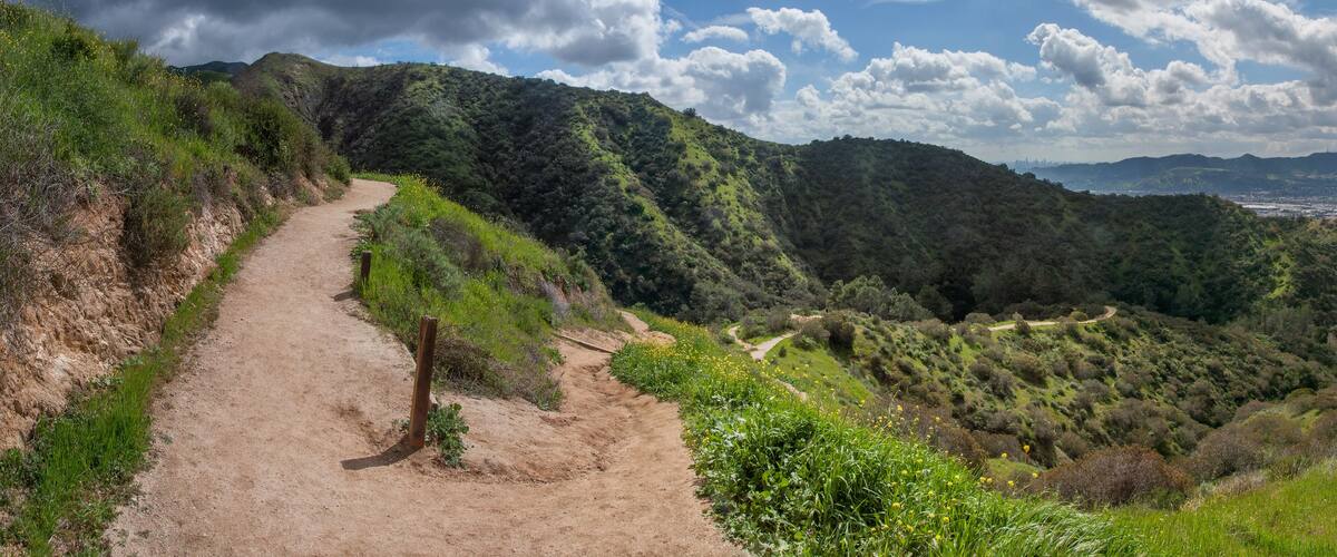Hiking Trail - Verdugo Mountains in spring, Burbank, California.