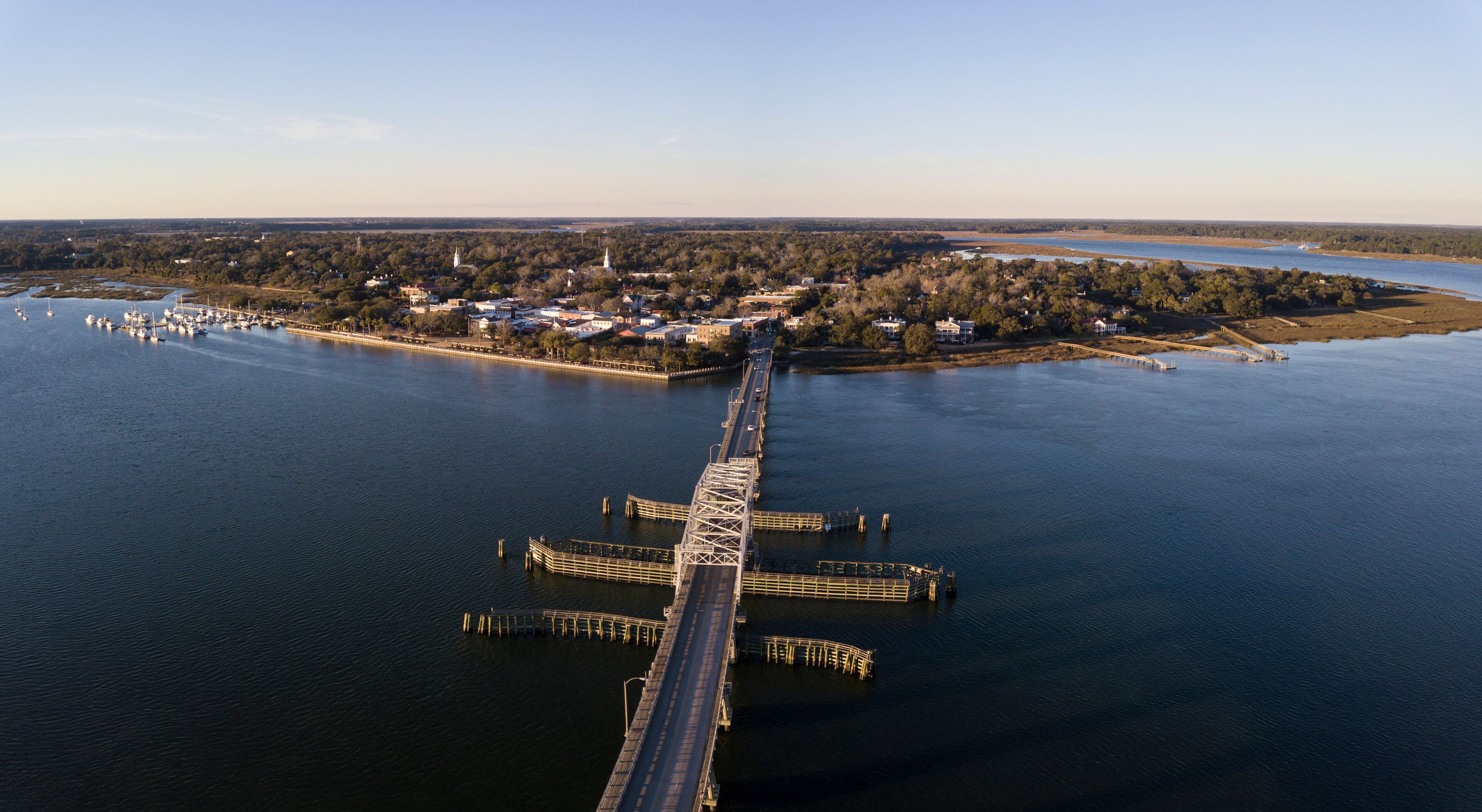 Aerial view of Beaufort, South Carolina