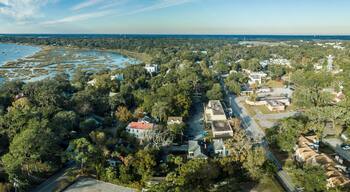 Aerial panorama of Beaufort, South Carolina, USA