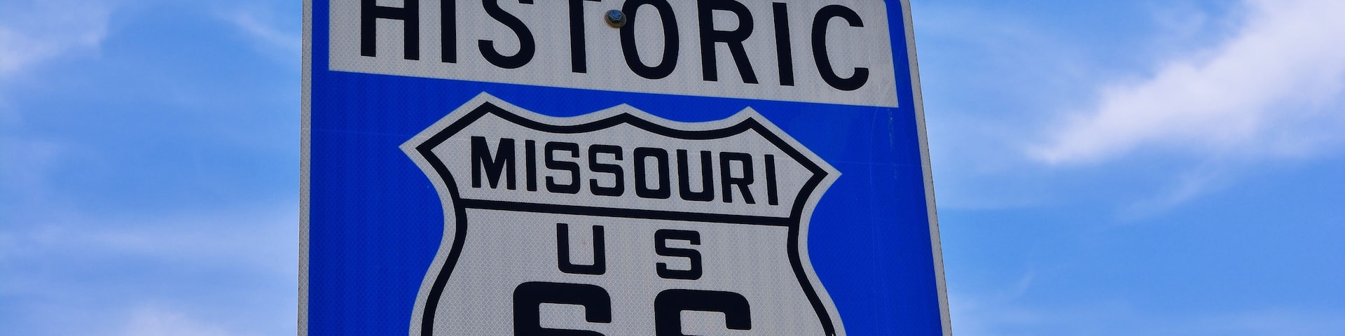 Historic route 66 highway sign in Missouri USA