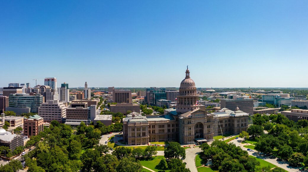 Aerial panorama Texas State Capitol Building Austin