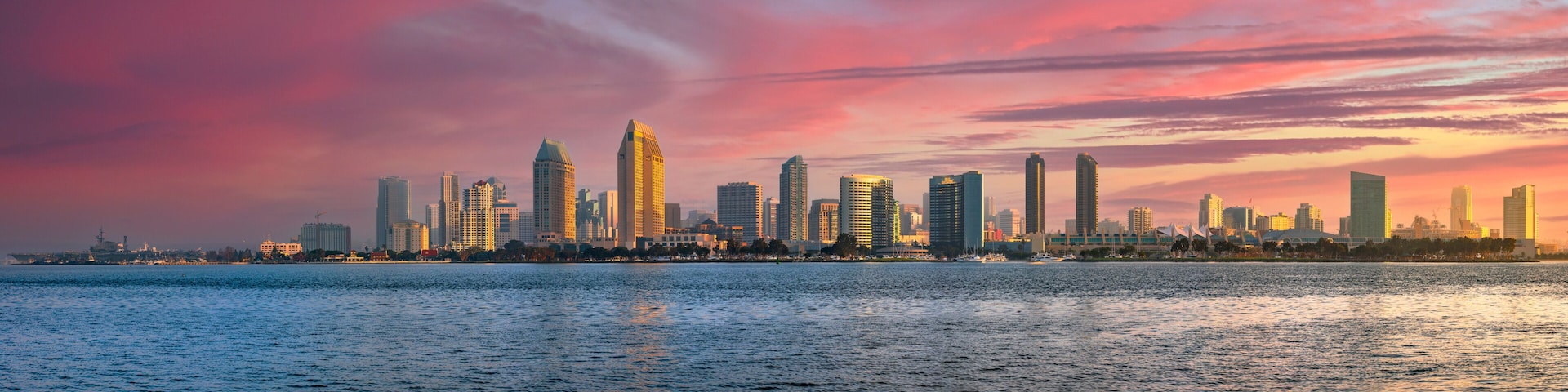 San Diego, California skyline at dawn