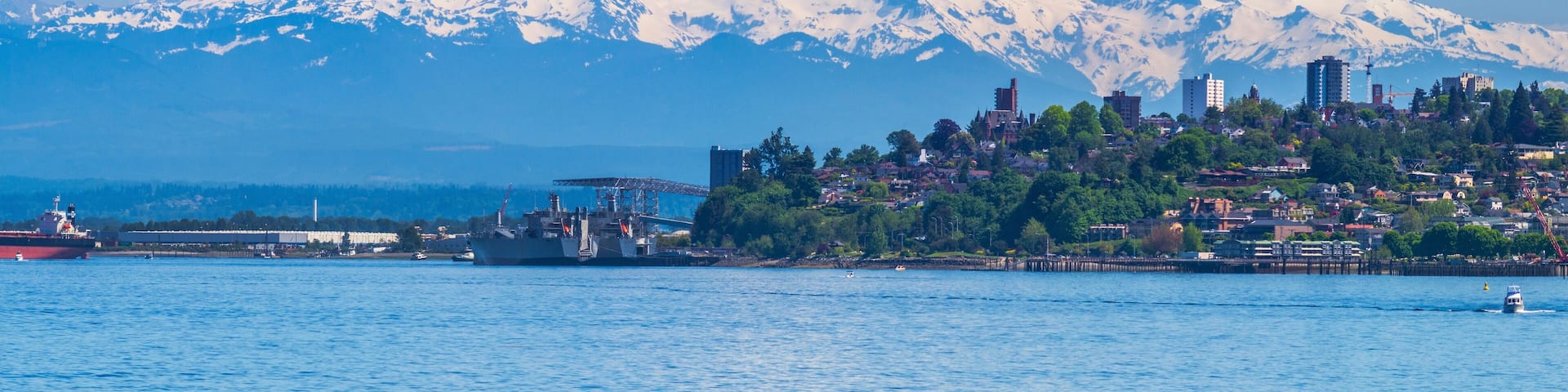 Mount Rainier and Tacoma from Point Ruston