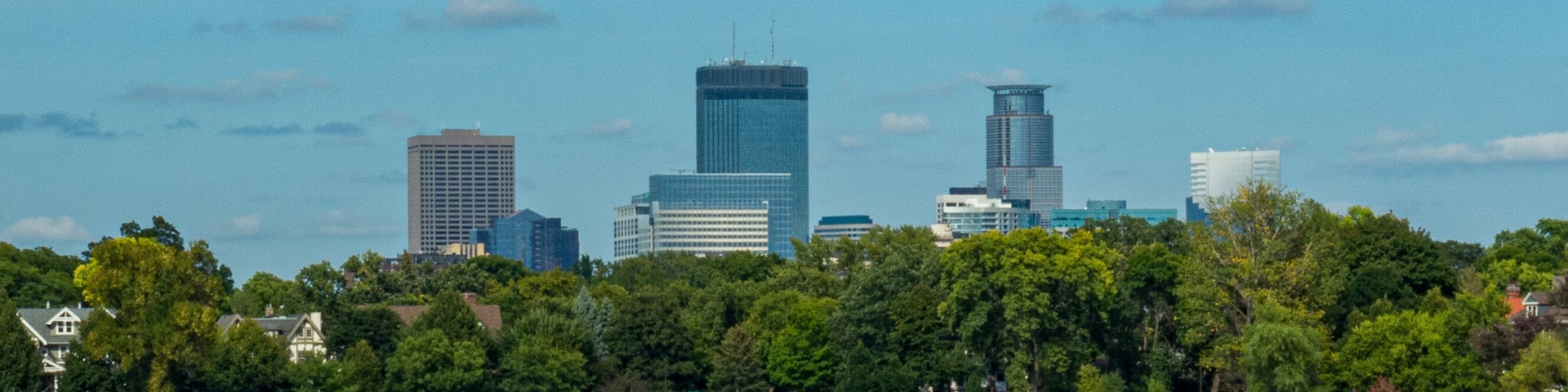 Minneapolis Skyline over Lake of the Isles
