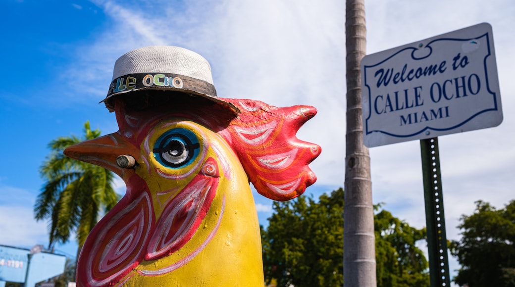 Cityscape scene along popular Calle Ocho in historic Little Havana in Miami