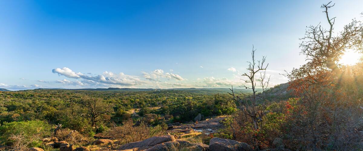 Panoramic View of Enchanted Rock State Natural Area, Texas, USA