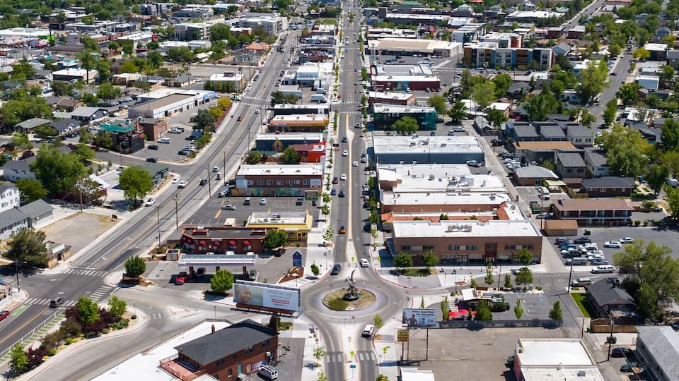 Reno Nevada on Beautiful Spring Day - Downtown / Midtown