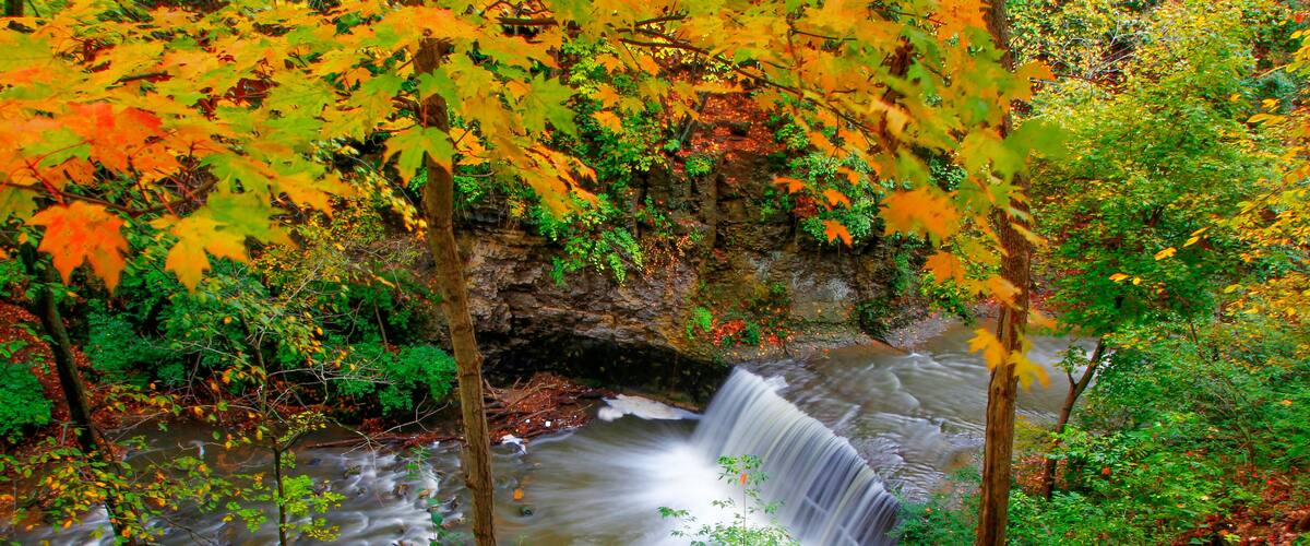 Indian Run Falls Park in Autumn, Dublin, Ohio