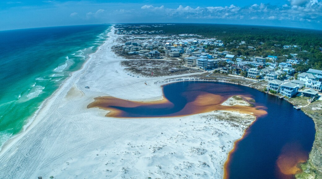 Fantastic View of Grayton Beach and the Western Lake Outflow during a Forced Beach Closure due to the Coronavirus Outbreak