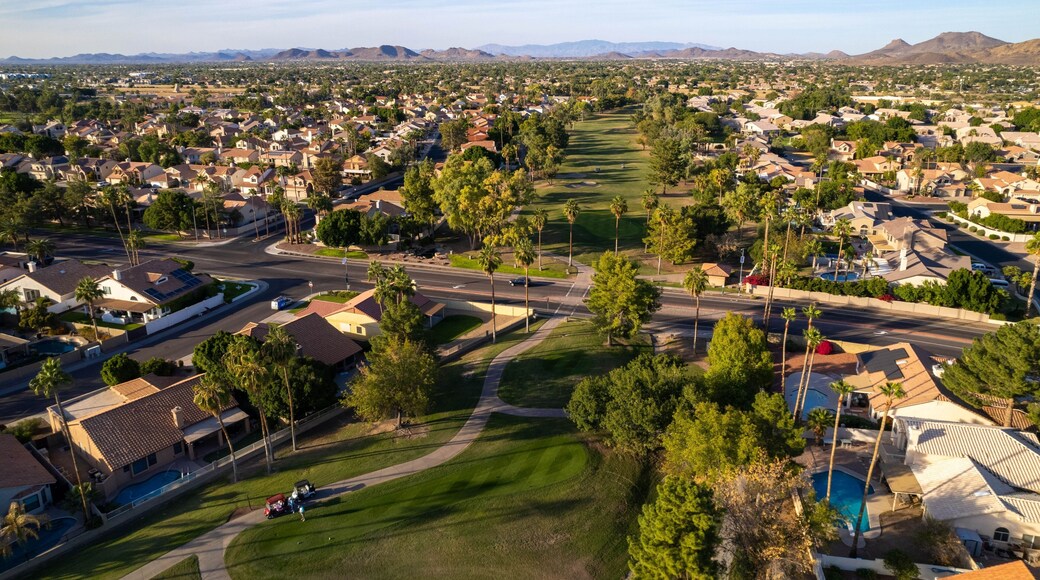 Scenic residential area with a golf course. Arrowhead Ranch, Glendale, Arizona, United States