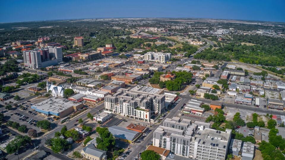 Aerial View of the College Town of San Marco, Texas
