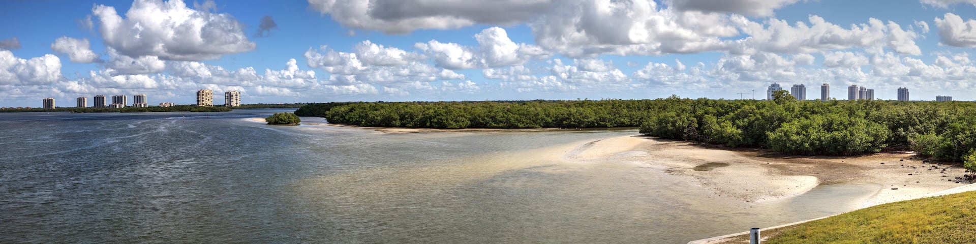 Panoramic of Estero Bay with its mangrove islands in Bonita Springs
