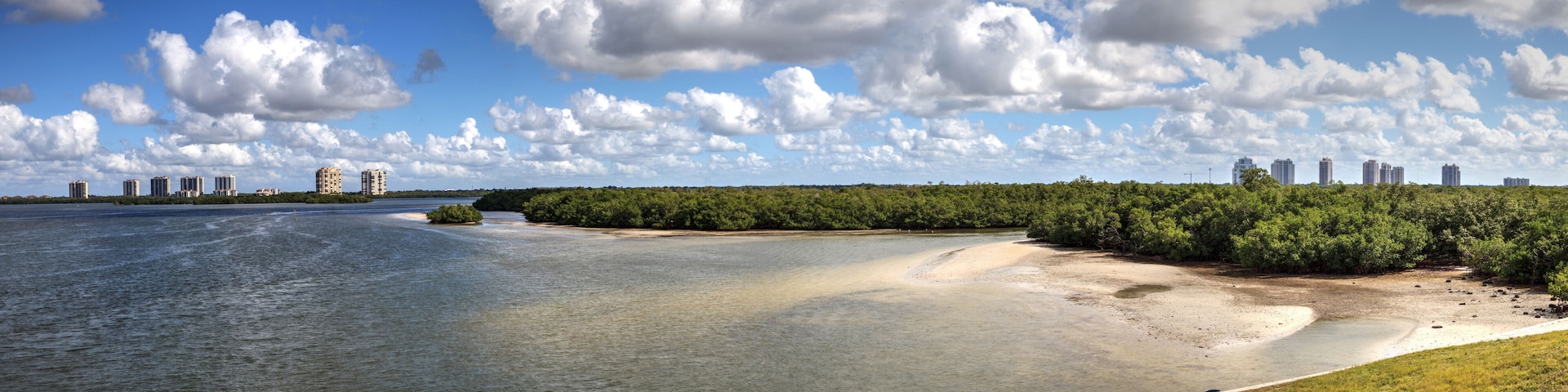 Panoramic of Estero Bay with its mangrove islands in Bonita Springs