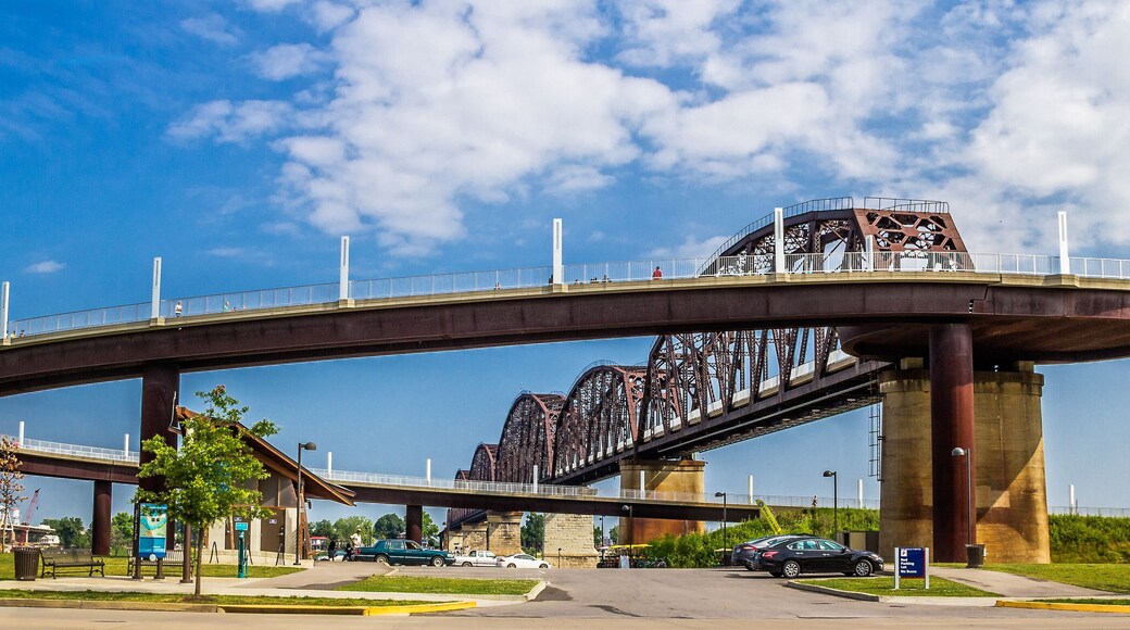 Circular Ramp Train Trestle Pedestrain Bridge