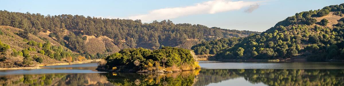 Lake Chabot Regional Park. Autumn landscape.