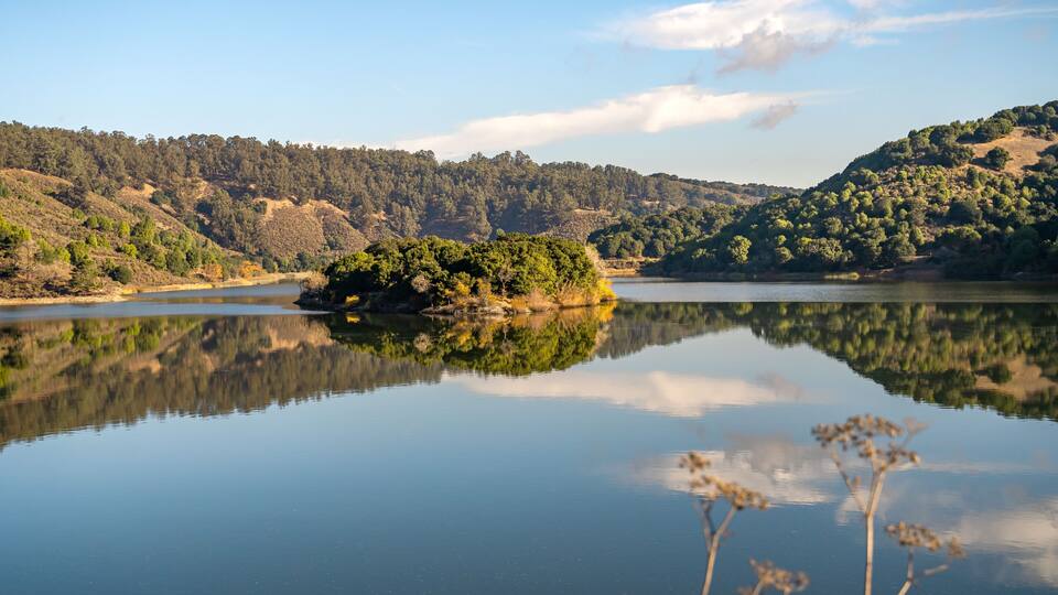 Lake Chabot Regional Park. Autumn landscape.